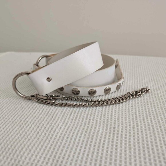 White Punk Metallic Belt - Picture 2 of 3